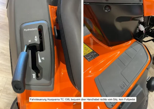 Husqvarna Rasentraktor TC 138L Winterpaket mit Schneeschild, Gummileiste, Gewicht und Schneeketten – Modell 2023 - Image 6
