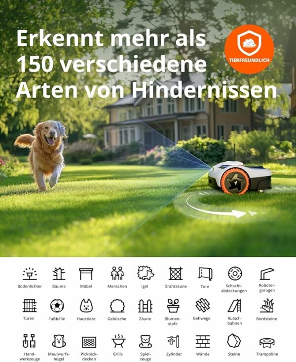 Navimow i105E Mähroboter ohne Begrenzungskabel 500 m², RTK+Vision Rasenmäher Roboter, KI Automatische Kartierung, Virtuelle Begrenzung, Mehrzonen-Management - Image 3